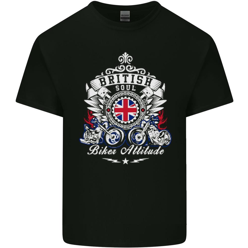 

British Soul Biker Motorcycle Motorbike Mens Light Cotton T-Shirt Unisex T-Shirt L