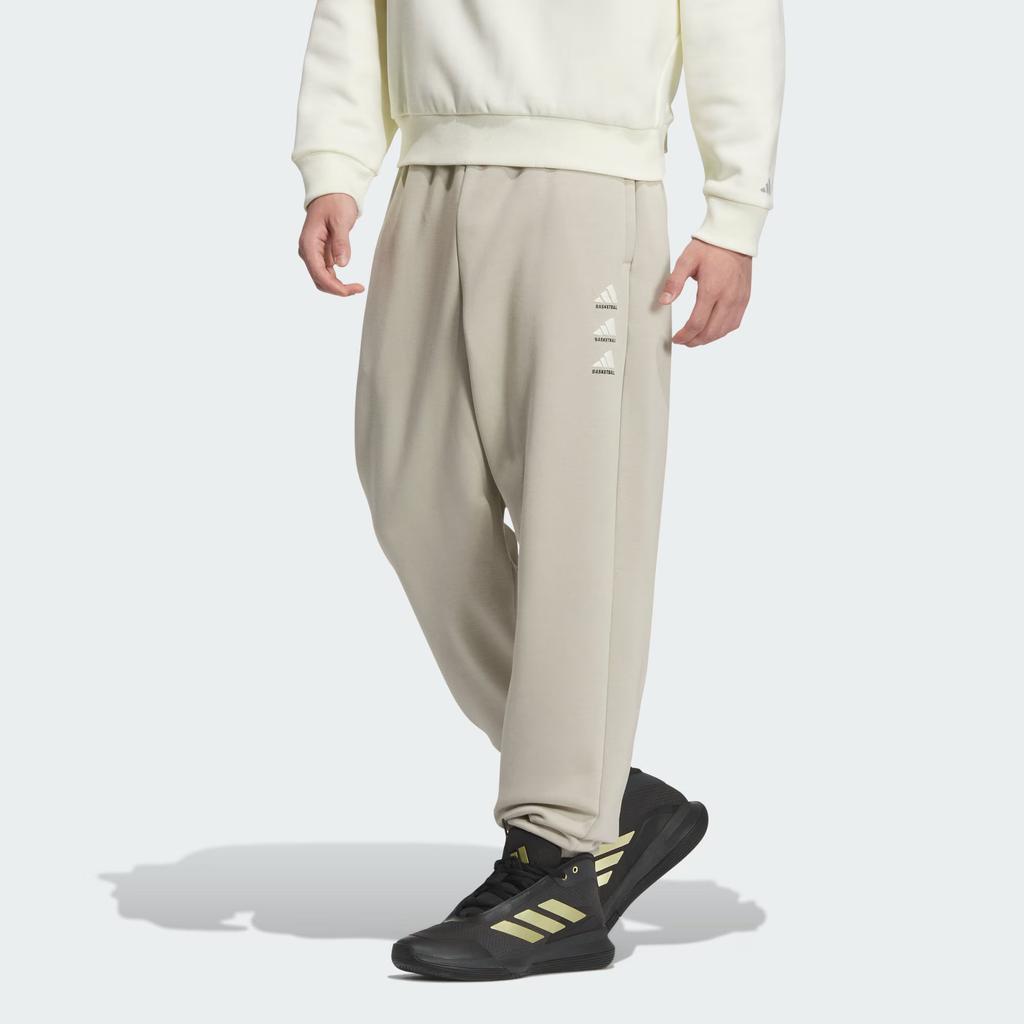 Adidas BASKETBALL Knitted Sweatpants Men's Light Sesame Earth Gray JC6821-