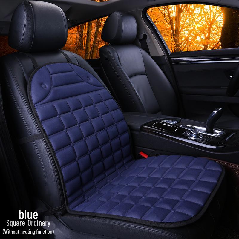 Plaid Heated Car Seat Cushion for All Seasons - Single Seat Interior Accessory.
