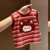 3D Doll Striped Vest T-shirt for Girls