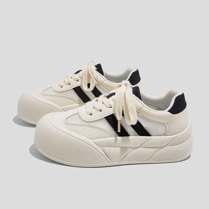 Women's Shoes Summer New Retro Mesh Breathable Little White Shoes 2025 Thick-soled Versatile Net Shoes Student Board Shoes Women