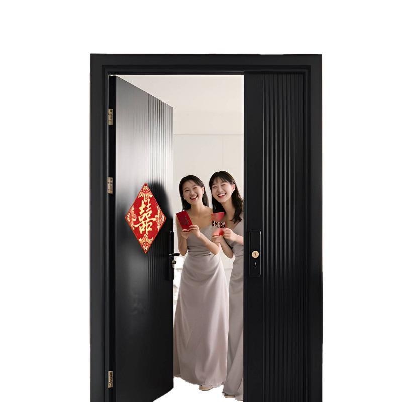 Wedding Door Joy Couplets: Groom's Rural Gate Rice & Bride's Arrival Sticker Set