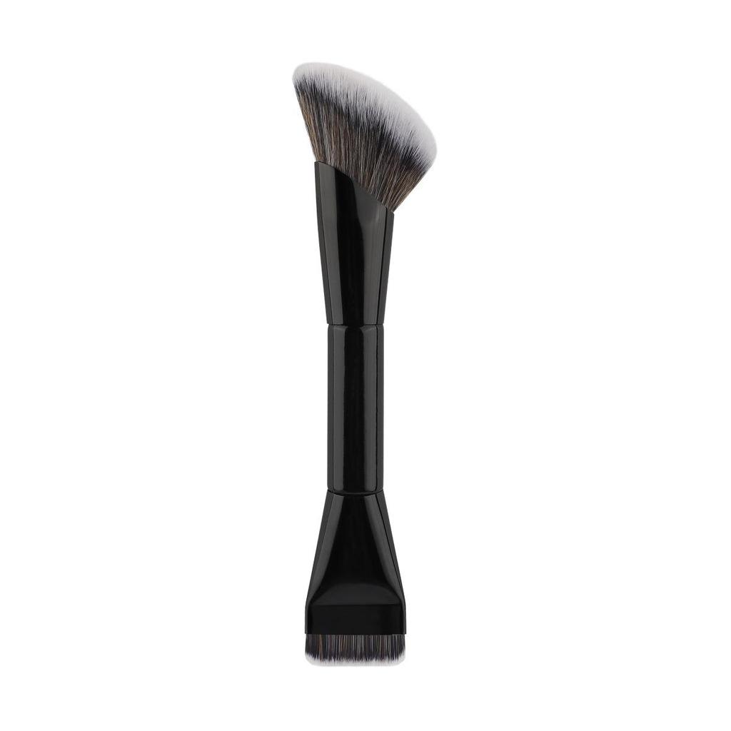 Pinceau de maquillage à double extrémité: Pinceau Doux à Poils pour Fond de Teint, Contouring, Poudre & Flamme pour une Utilisation Beauté Multifonctionnelle