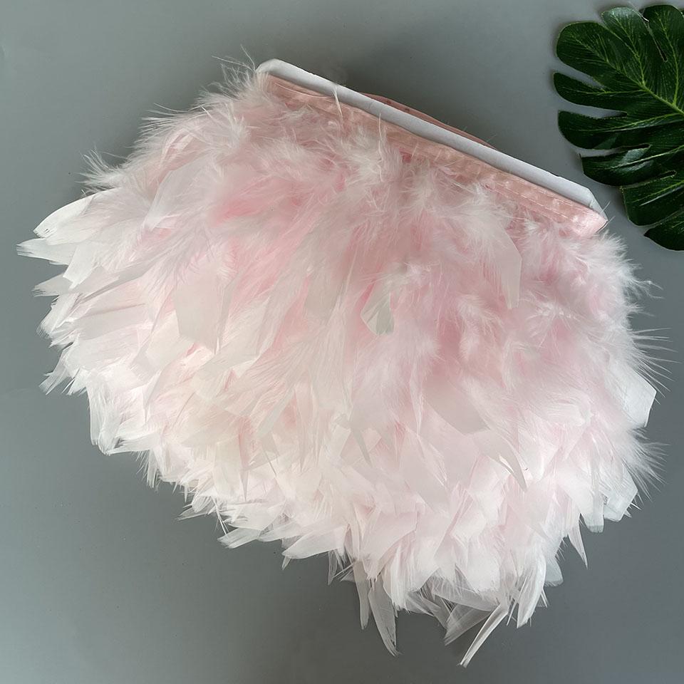 Fluffy Turkey Feathers Trim Fringe Ribbon 10Meters Marabou Feather On Tape Fringes Sewing Trimmings DIY Clothes Dress Decoration