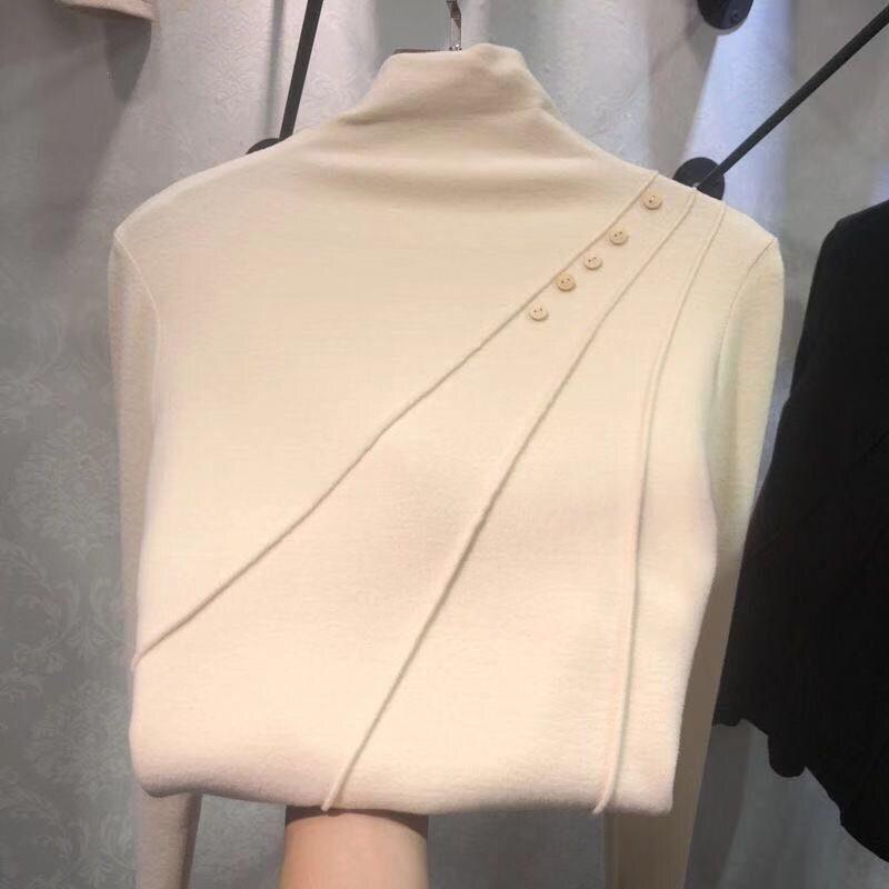 Sweater for Women Autumn Winter Thickened Pullover Warm Knitted Stretchy Long Sleeve Oversize Tops