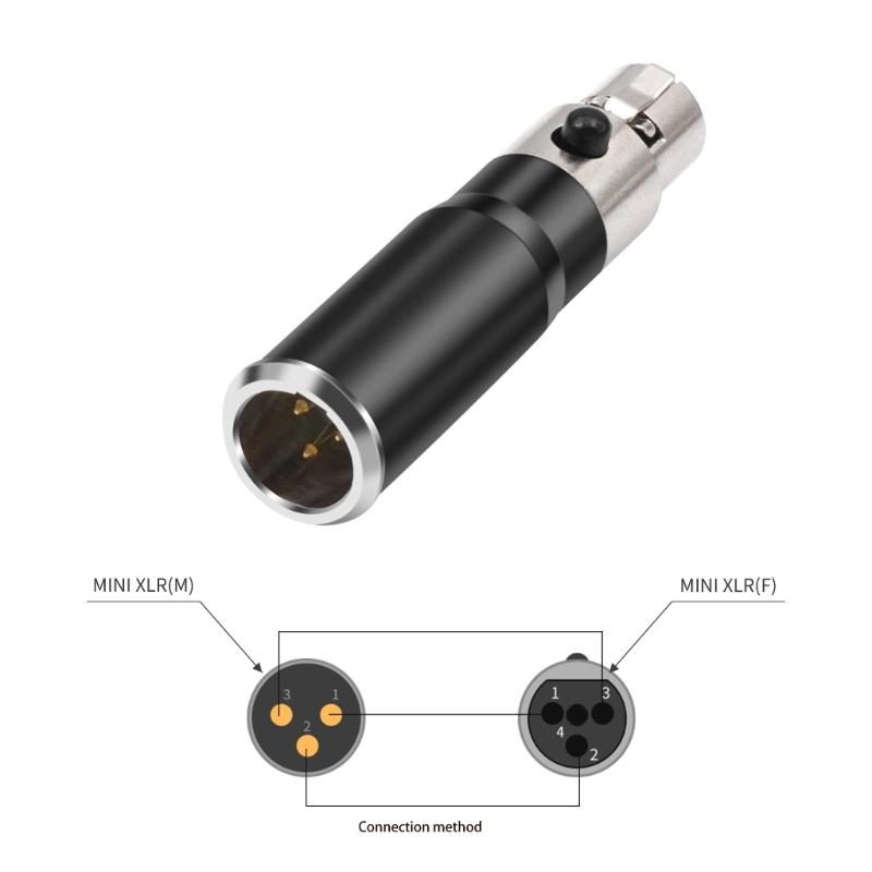 4Pin XLR Female 3Pin MIni XLR Male Converter Instantly Connection Easy to Use For Sound Cards Cameras Microphones