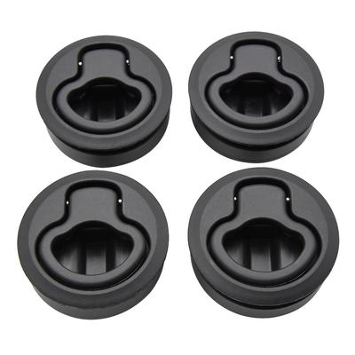 4x Round Non-locking Boat Latch Pull Handle Set For RV Marine Deck Hatch Locker