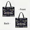 Elegant Dragonfly Pattern Tote Bag Fashion Casual Large Capacity Daily Use Shoulder Handbag