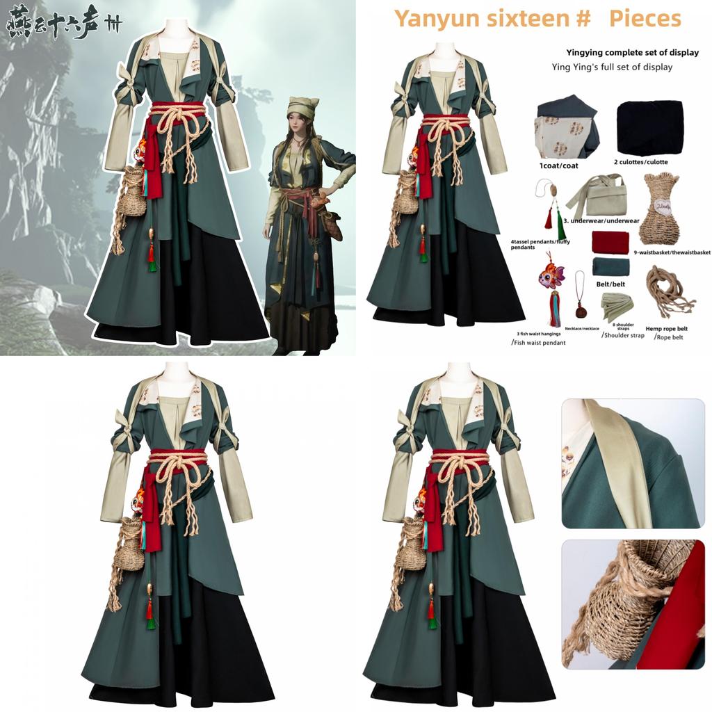 Retro Chinese Cosplay Outfit Anime Convention Attire Polyester Blend Artistic Role Play Costume