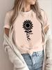 Women's Short Sleeve Crew Neck T-Shirt - Spring Summer Casual Blouse Suitable for Warm Weather, Opaque Round Neck Top with Minimalist Letter