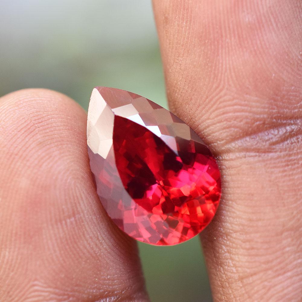 Natural Red Ruby Loose Gemstone 12 ct Pear Cut for Housewarming for Jewelry Making and Crafts