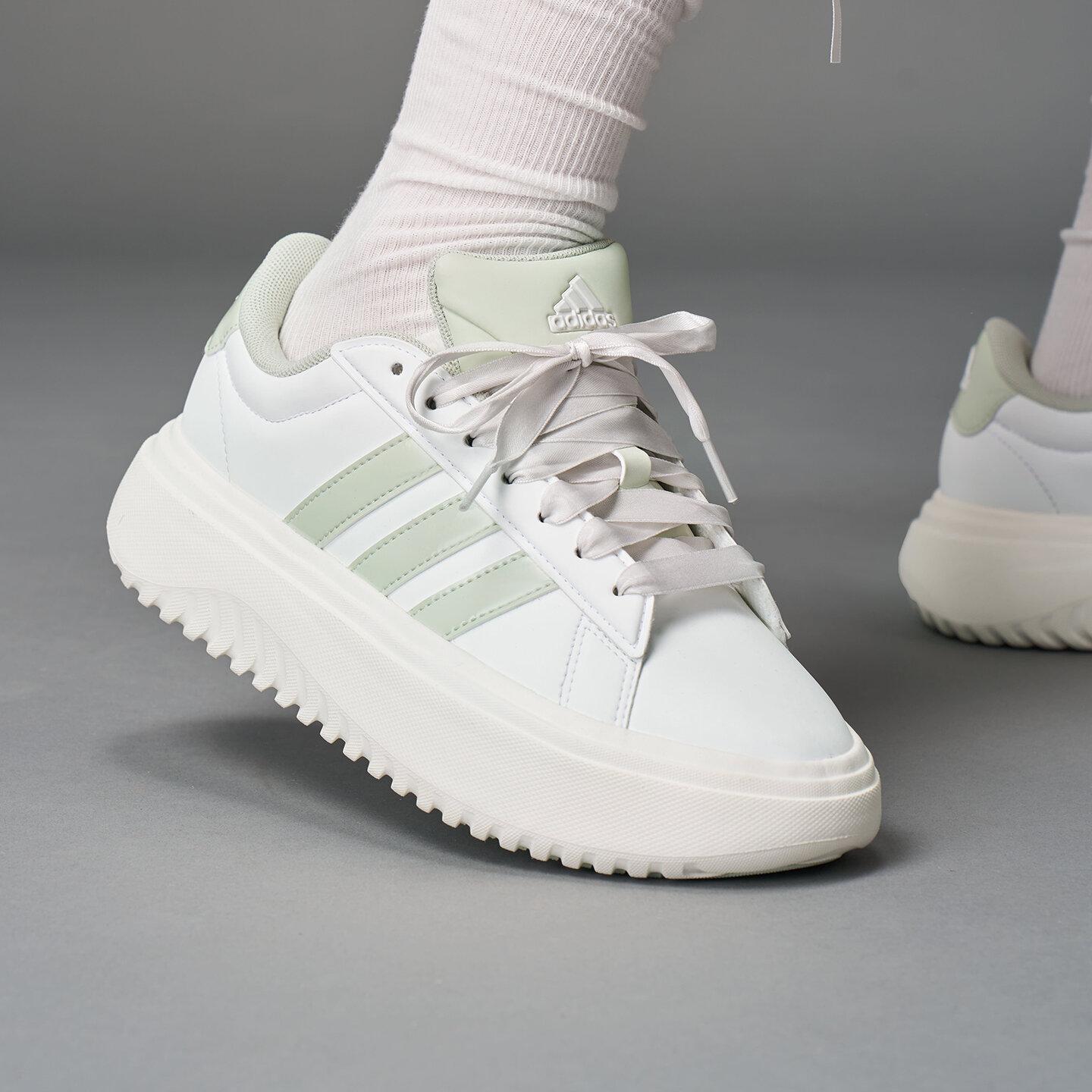 Adidas GRAND COURT PLATFORM Abrasion Resistant Low top Tennis Shoes Wo 38