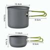Camping Cookware Outdoor Portable Pot Aluminum Cookware Water Cup Folding Handle