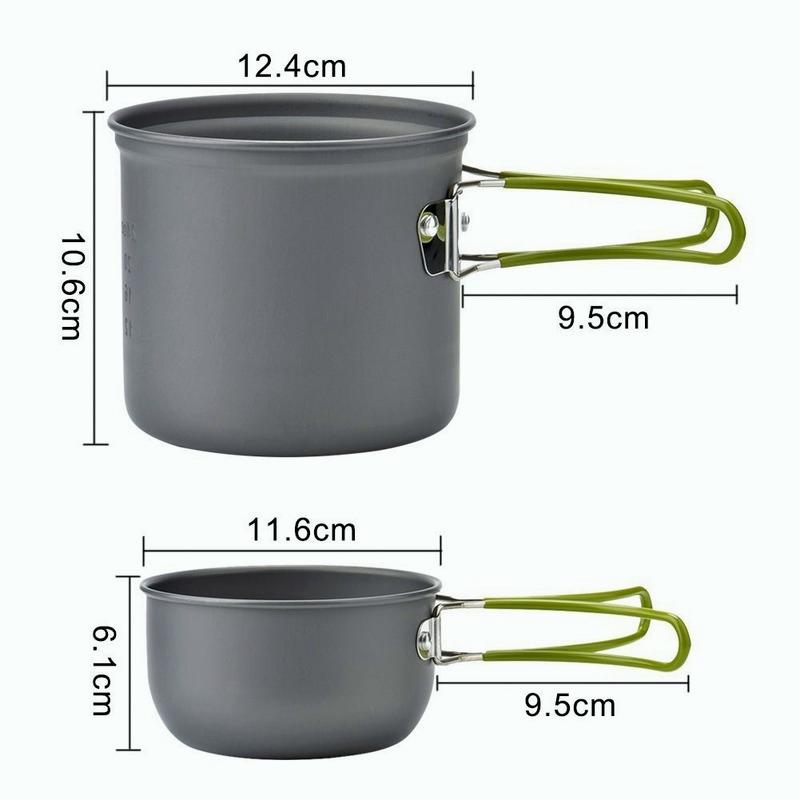 Camping Cookware Outdoor Portable Pot Aluminum Cookware Water Cup Folding Handle