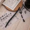 Chinese Style Wooden Ancient Style Water Drop Tassel Step Tassel Hairpin Chinese Style Niche Crescent Moon Round Bead Cheongsam Chinese Dress Earrings