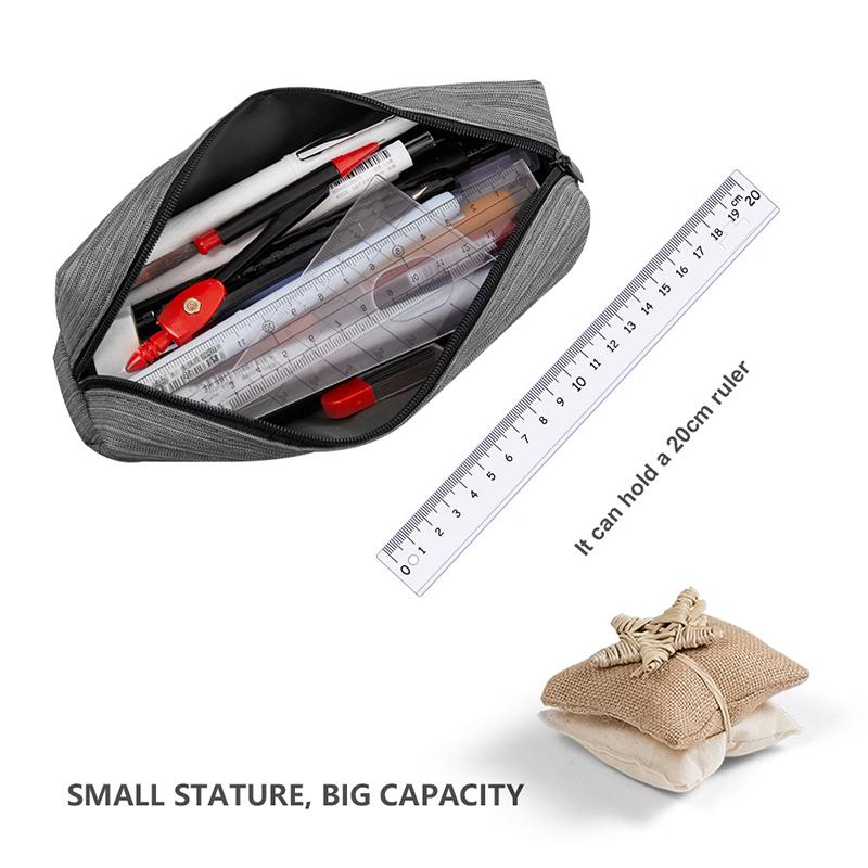 

Solid Color Simple Zipper Pencil Case Large Capacity Multifunctional Pen Bags