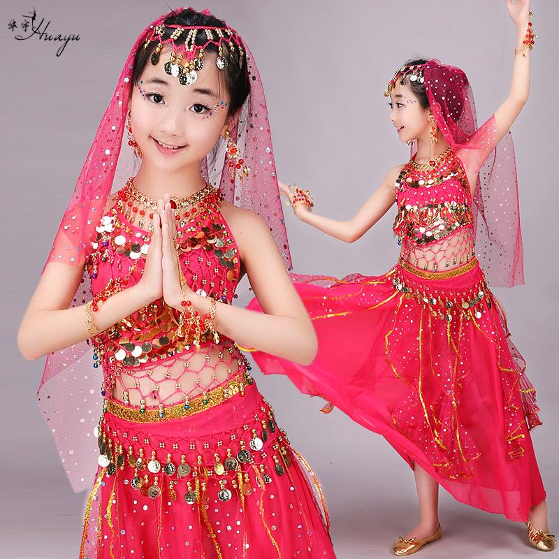 Kindergarten Belly Dance Costume Set - Children's Indian Dance & Role-Playing Outfit