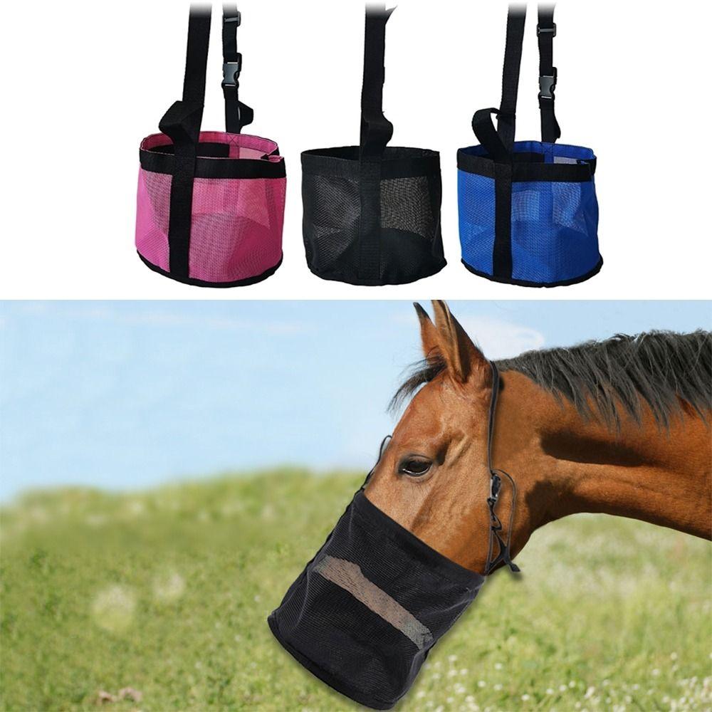 Wear-Resistant Horse Feeder Bag Adjustable Strap Horse Feed Bag