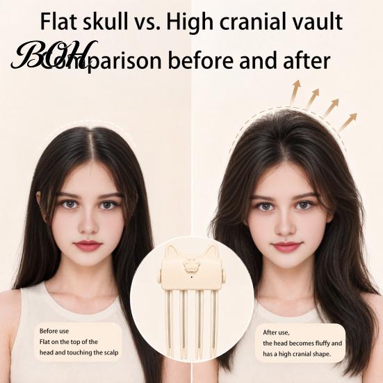 Ferramenta Elétrica Aquecida para Volume de Cabelo Feminino, Clipe Volumizador Recarregável para Styling de Franja, Leve Levantador de Raiz para Estilo Liso Fino