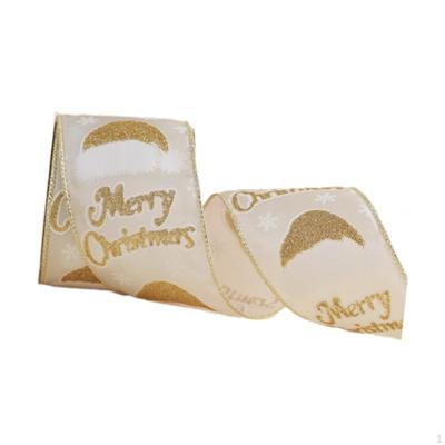 2.5 Inch Wide Christmas Ribbon with Wire for Crafting And Decoration