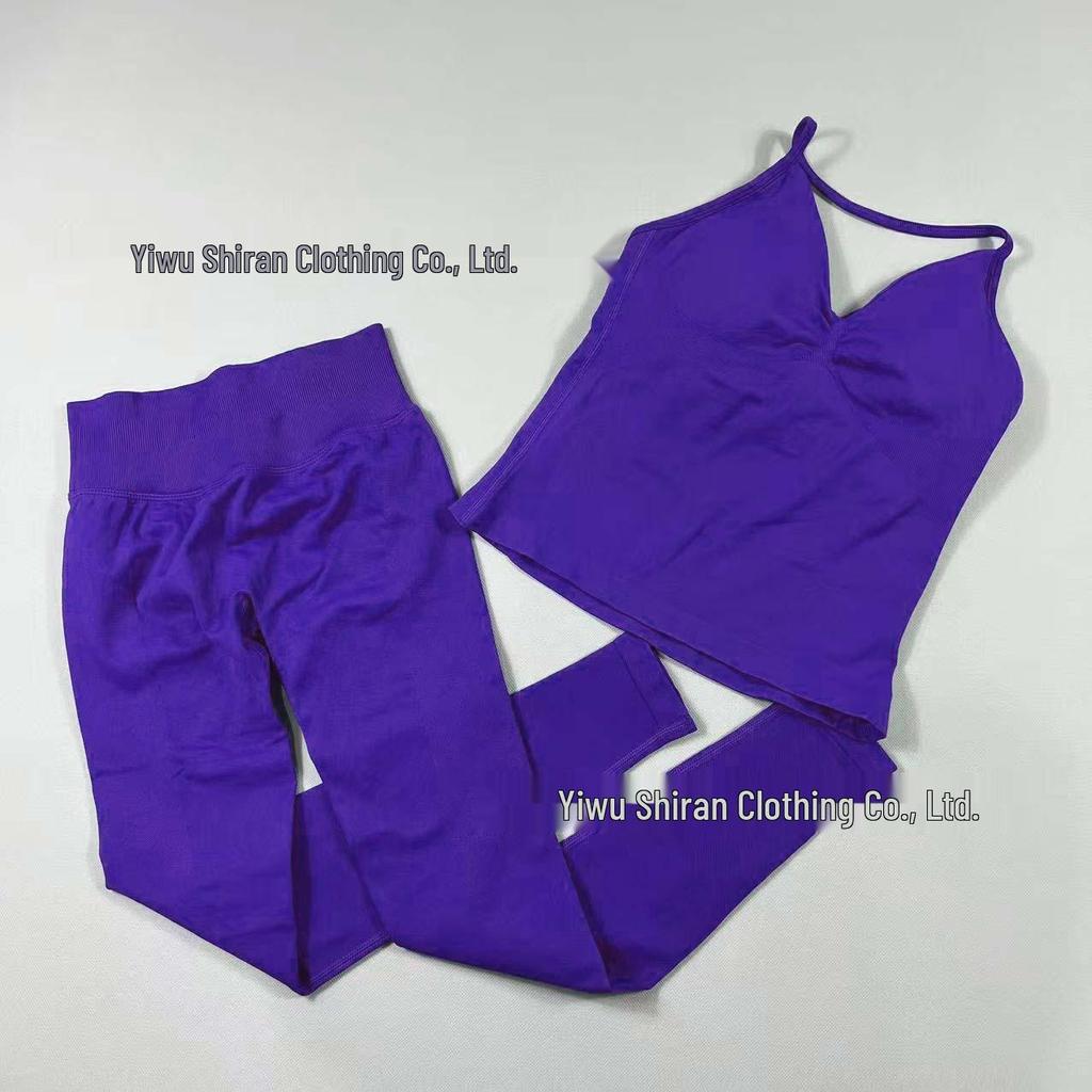 TK Sports Fitness Set: Back-Beauty Halter Tank & Longline Strappy Yoga Wear