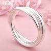 925 Sterling Silver Double Circle 85mm Bangle Fashion Wedding Jewelry