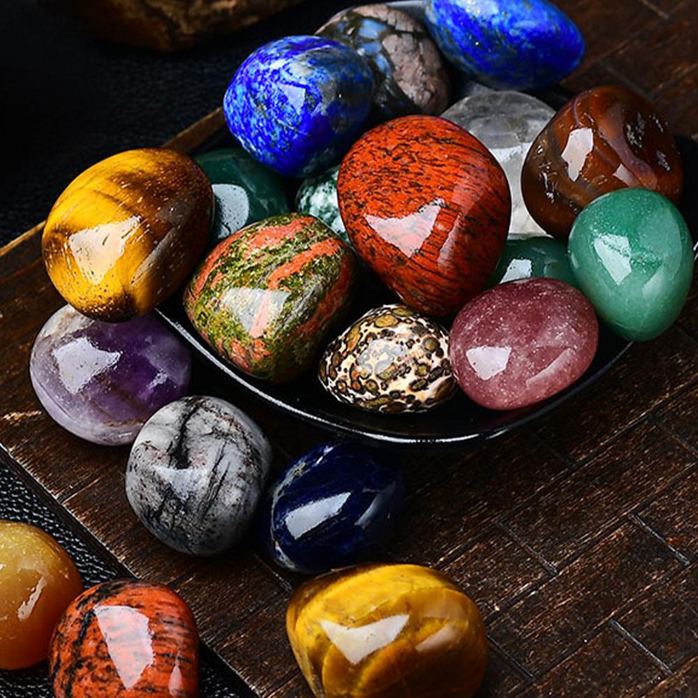 Natural Crystal Rolling Stone 2-3Cm Gravel Tumbled Stone Healing Crystal Topaz Polished Rolling Stone Aquarium Flowerpot Decorte