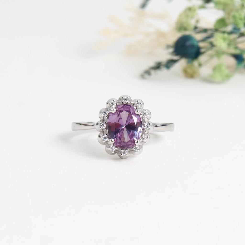 Crown Design 925 Sterling Silver Ring with Color Change Synthetic Alexander Nano Gift for Ladies and Girls Birthday