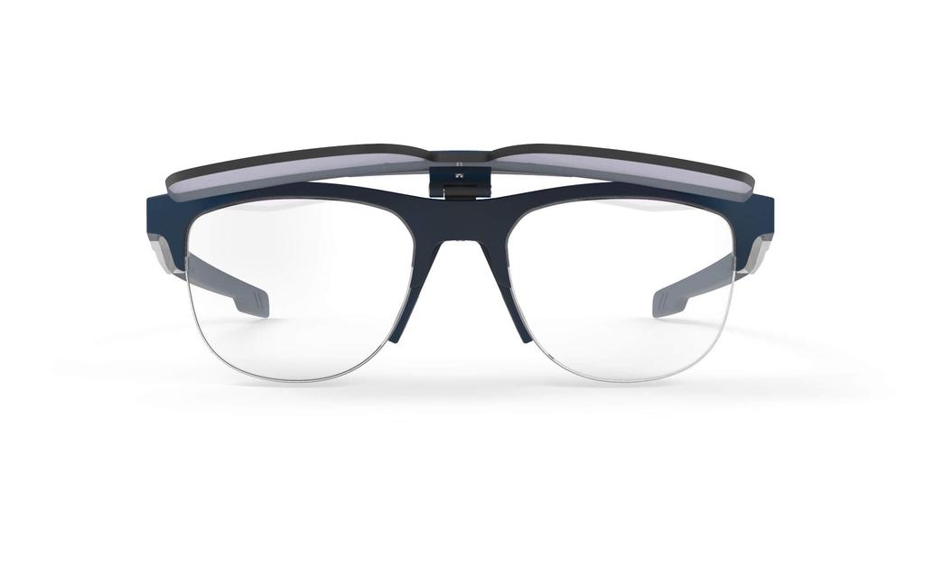 Rudy Project INKAS Sportform B Schwarz-Eis Klappbare Halbrahmen-Sonnenbrille, (50x41mm), Marineblau, Mehrfarbig-Laser SP686847-0B00