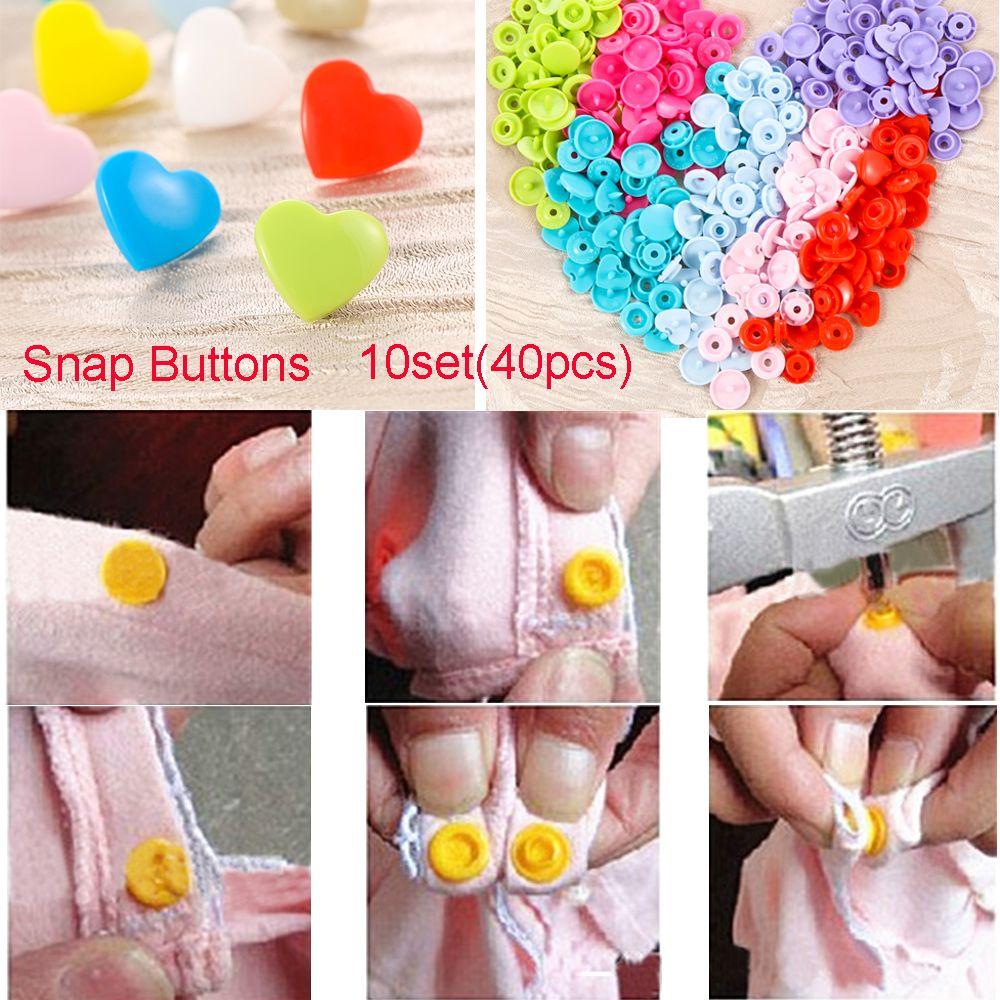 

10See(40шт) Одежда, рубашки, пластиковые заклепки, кнопки, застежки, сердце любви 11-Rose red