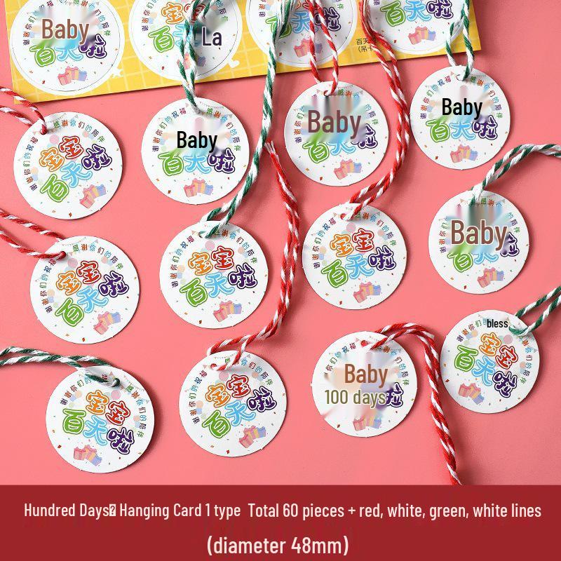 Birthday Return Gift Hang Tag for Kids - Double Full Moon Design