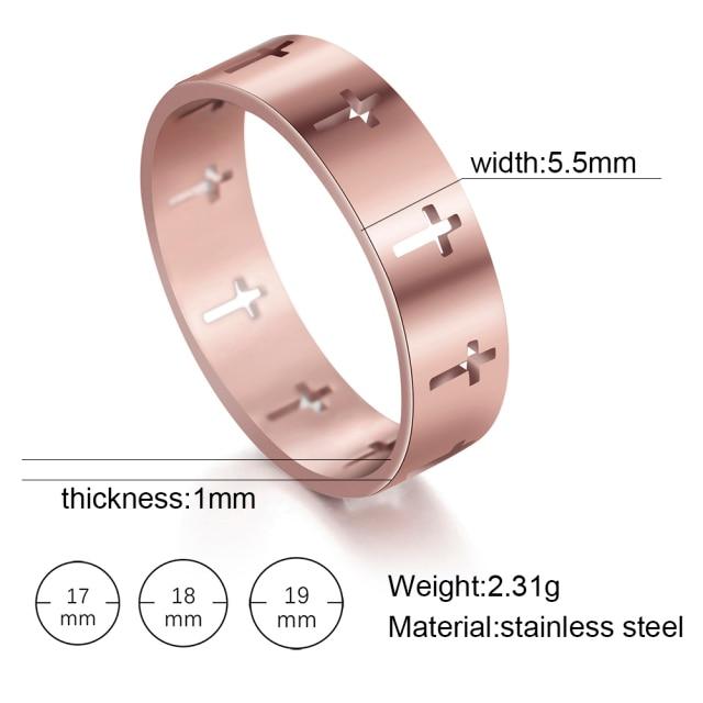 Stainless Steel Couple Rings Stylish Jewelry  Color Color Supernatural Cross Women 'S Men 'S Finger Ring Engagement Bridal Bridal Present Gift