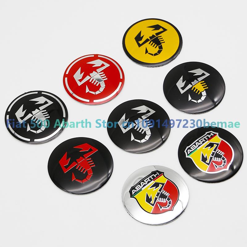 4pcs 56mm Wheel Center Hub Cap Emblem Badge Stickers Car Stying for Abarth 124 500 Grande Punto Spider 500C 595C 695C Evo