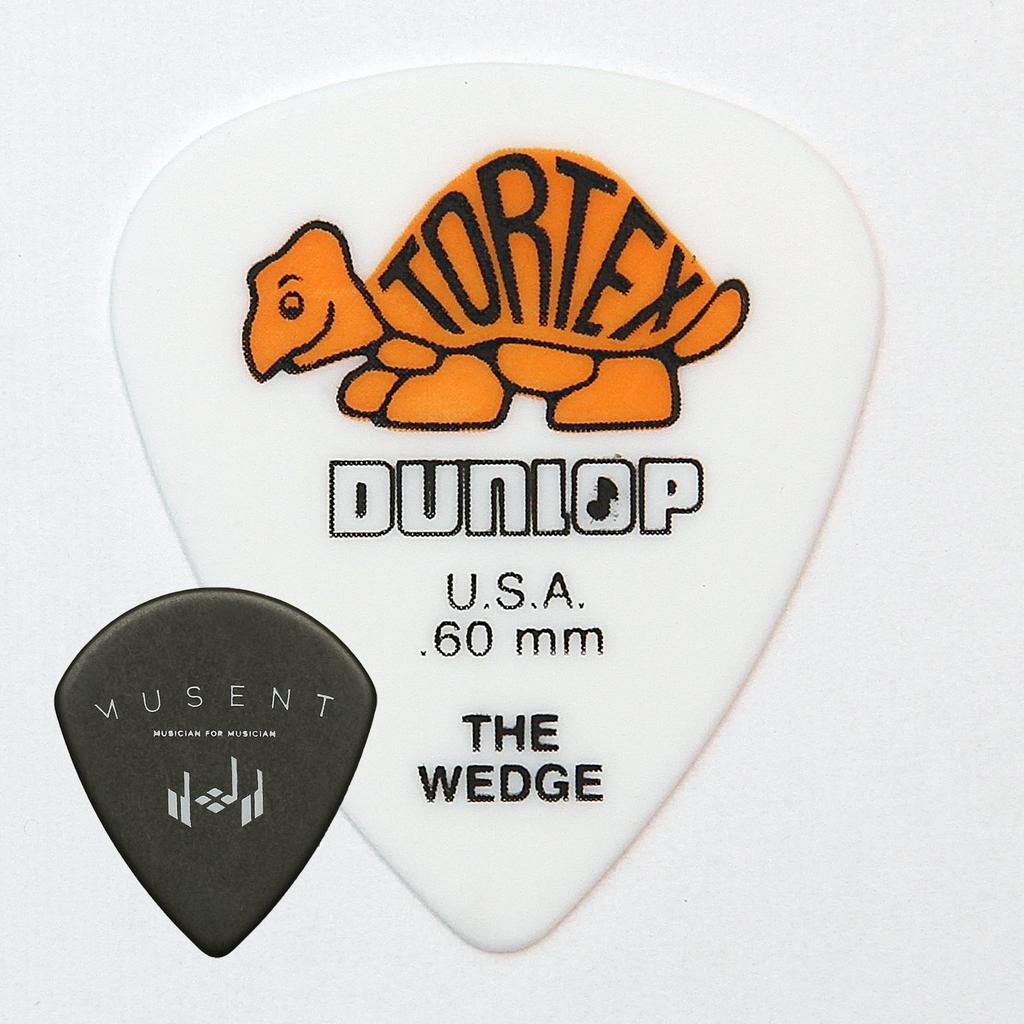 Jim Dunlop Tortex Wedge Pick Set of 12 Tortex Wedge Pick Musent Custom Players Pick 0.60mm & 424B060-ORG-12P