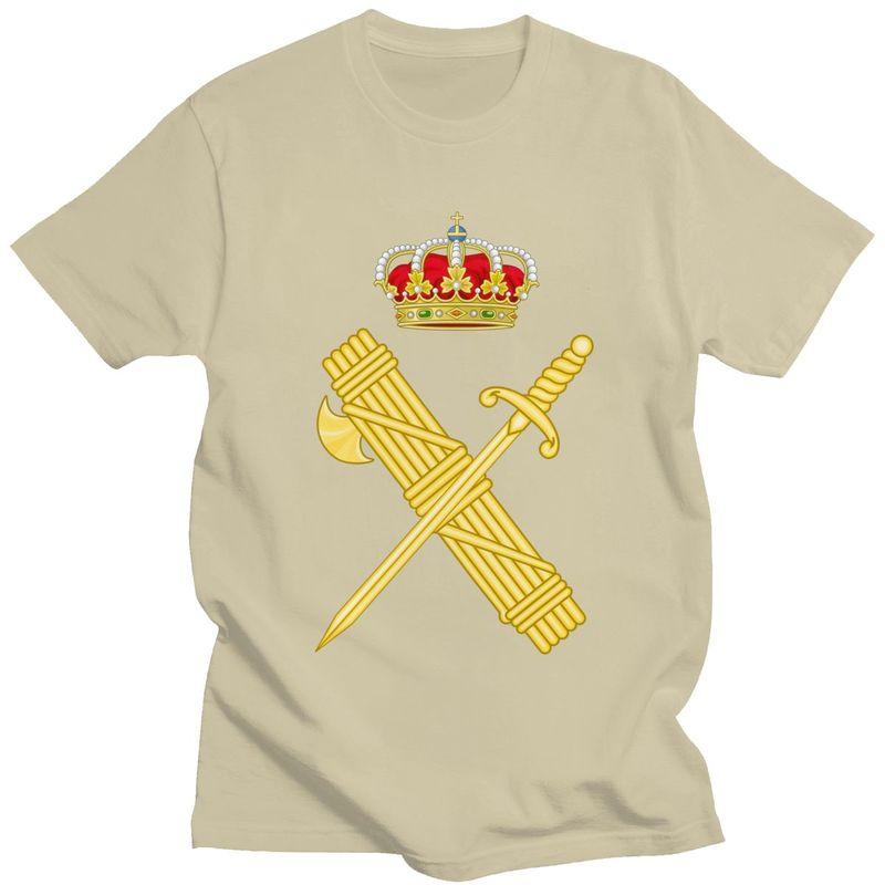 Custom Emblem Of The Spanish Civil Guard Tshirts Men Short Sleeve T Shirt Spanish Coat Of Arms Tshirt Slim Fit Pure Cotton Tee