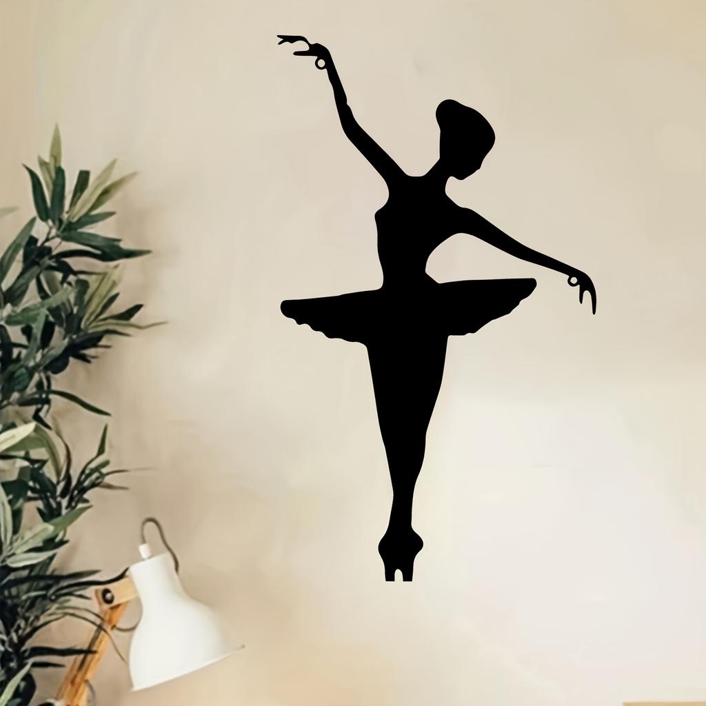 1pc Metal Ballerina Silhouette Wall Art Powder Coated Ballet Decor Gift for Living Room Garden Fence