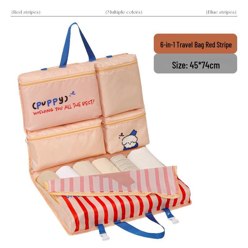 Wall-Mounted Multi-Compartment Travel and Home Storage Bag for Clothes & Underwear