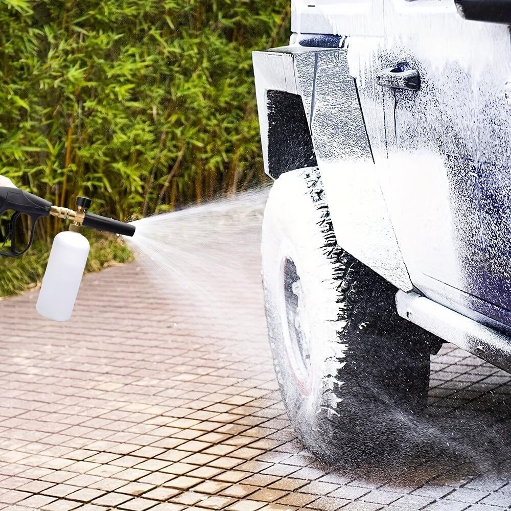 M22-14 High-pressure Water Gun with Foam Spray Pot, Nozzle Car Washing Suit, 1/4 Inch Quick Connector, with Car Washing Gloves