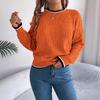 Women's Loose-Fit Sweatshirt New Arrival Casual Colour-Blocked Cable-Knit Long-Sleeved Pullover Women's Knitted Top