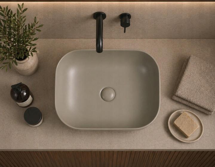 Bella countertop washbasin 50.5X40.5 CM oval cappuccino matt