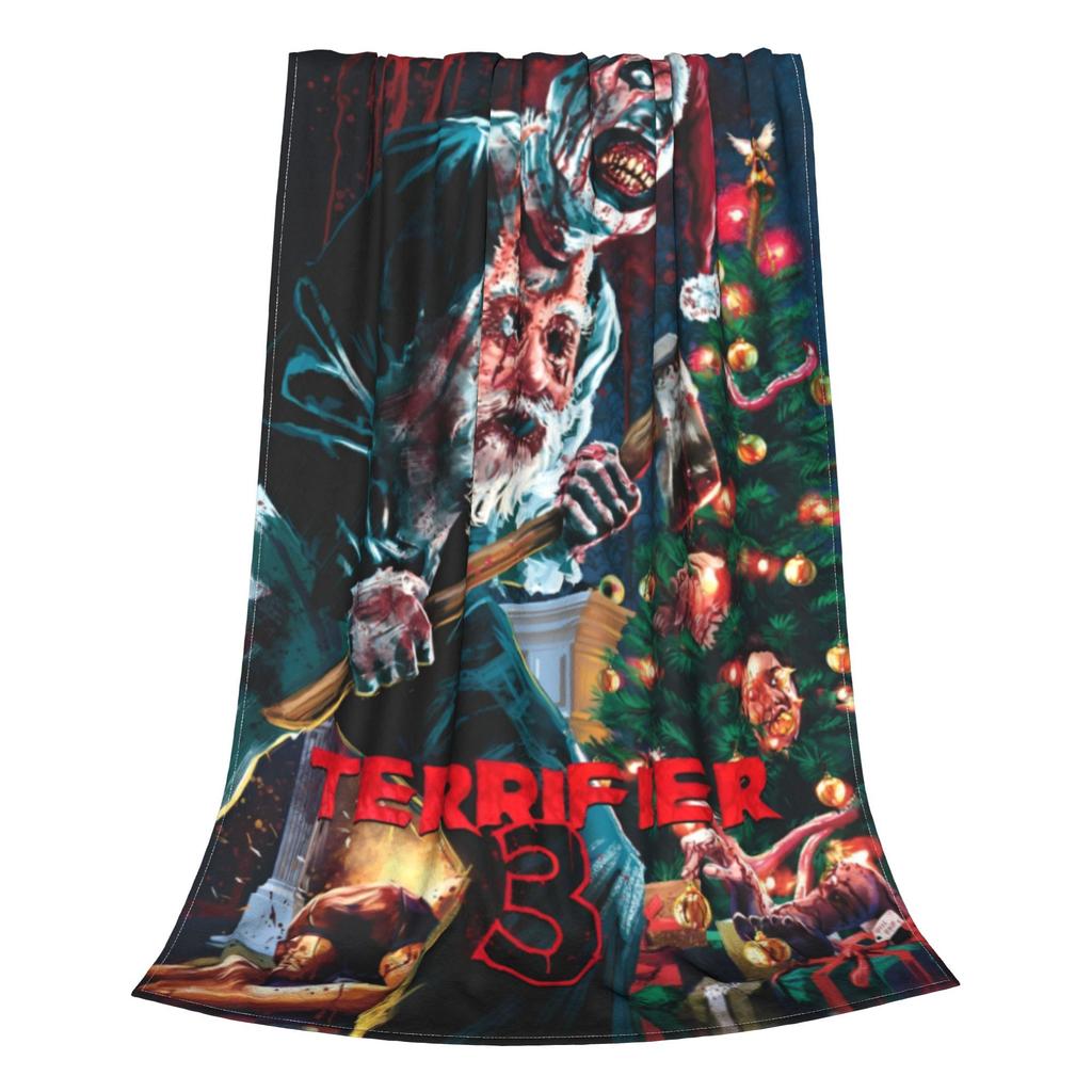 Comfort Terrifier 3 Christmas art the clown Blanket Merch Sofa Decorative  Blanket Throw Super Soft Coral Fleece Plush for Couch