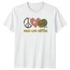 Peace Love Knitting Unisexs TShirt Hobby Crafting Gift For Her