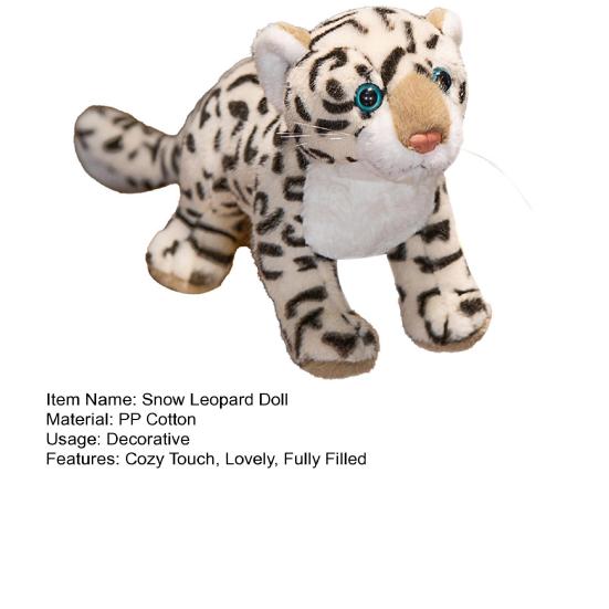 Cute Simulation Snow Realistic Leopard Plush Doll Three-dimensional Plushie Wild Animal Animal Soft Stuffed Doll Leopard