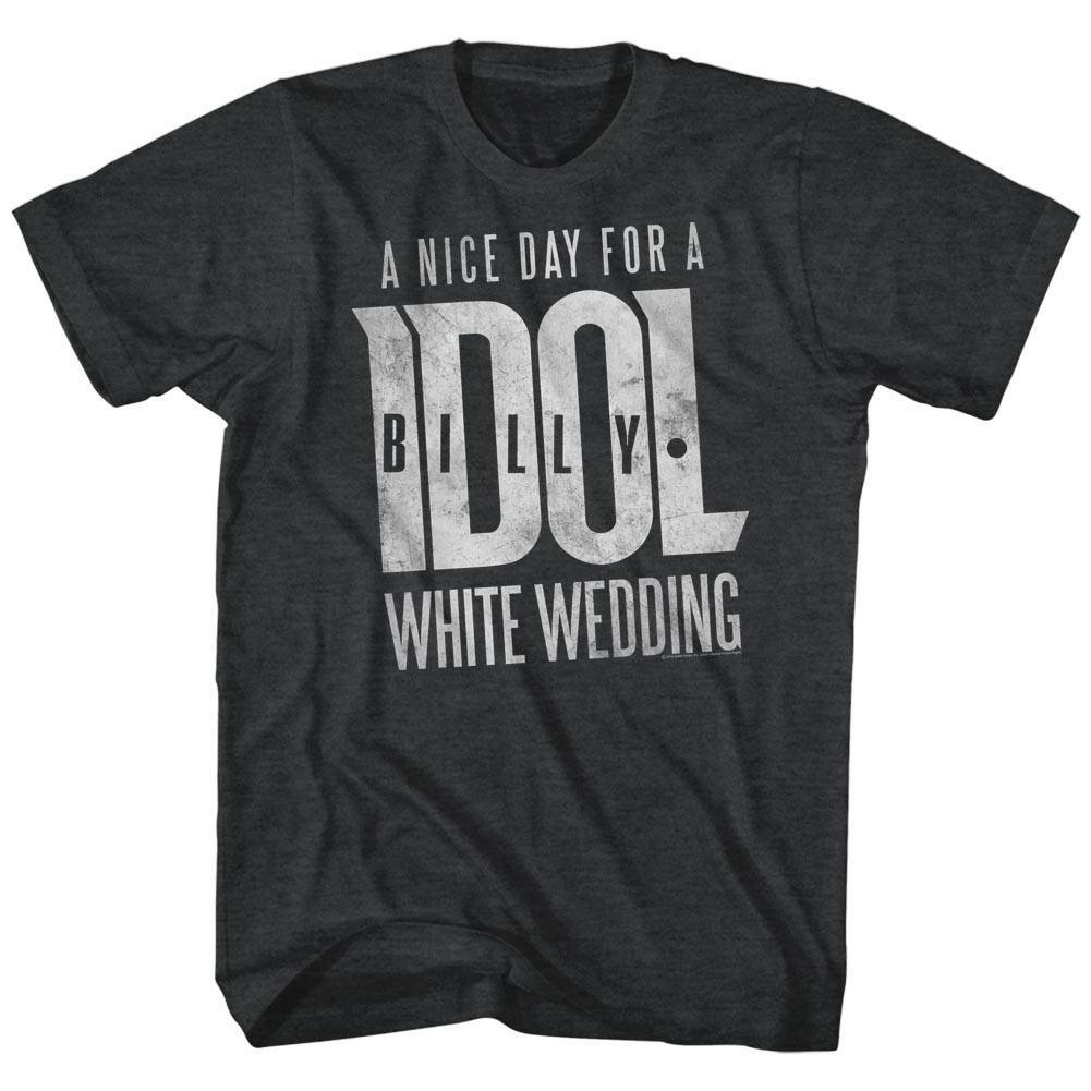 Billy Idol White Wedding Grey Logo Heather Adult T-Shirt L