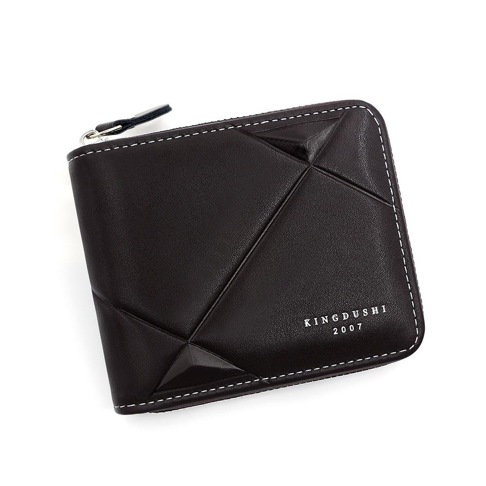 Fashion Three-dimensional Embossed Men's Short Wallet Large Capacity Chain Hinge Coin Wallet Multi-card Money Clip