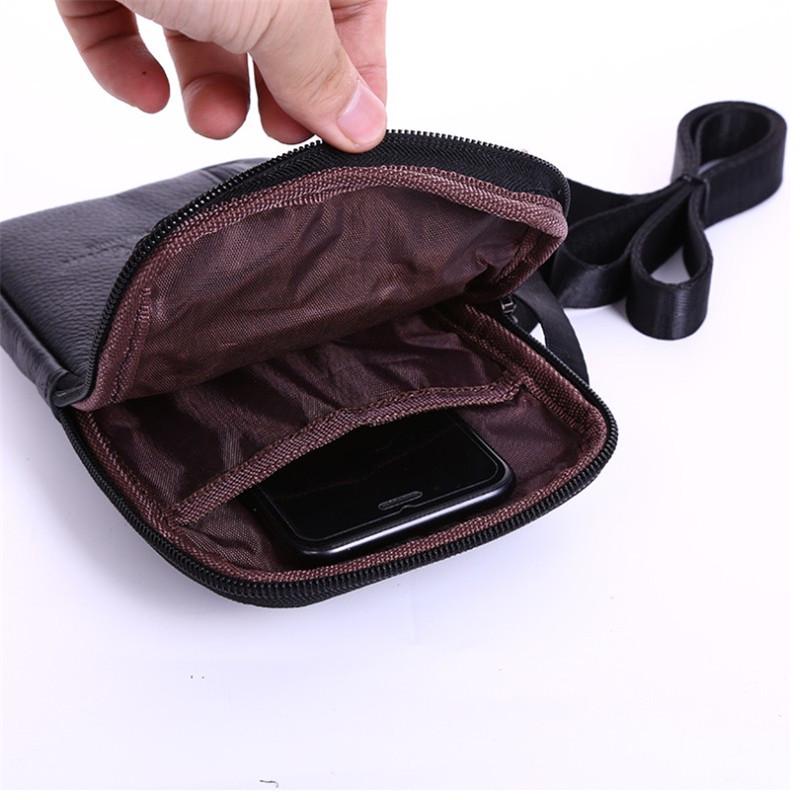 Multifunktions-Schultertasche aus Leder, Umhängetasche, Handtasche, Gürteltasche für Herren, Freizeit, Freizeit