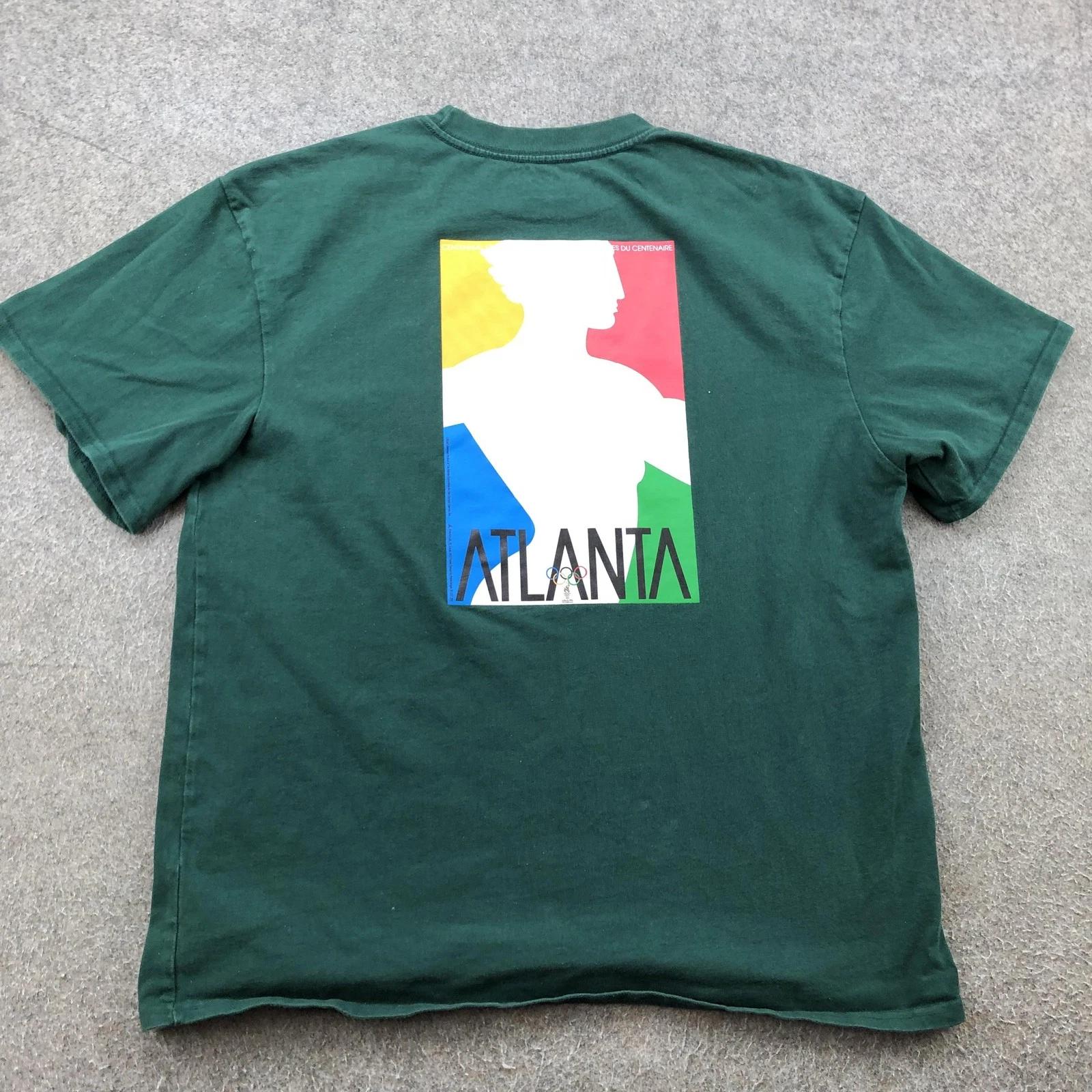 

Atlanta 1996 Centennial Olympics Shirt Mens Large Green Heritage Graphic Tee L