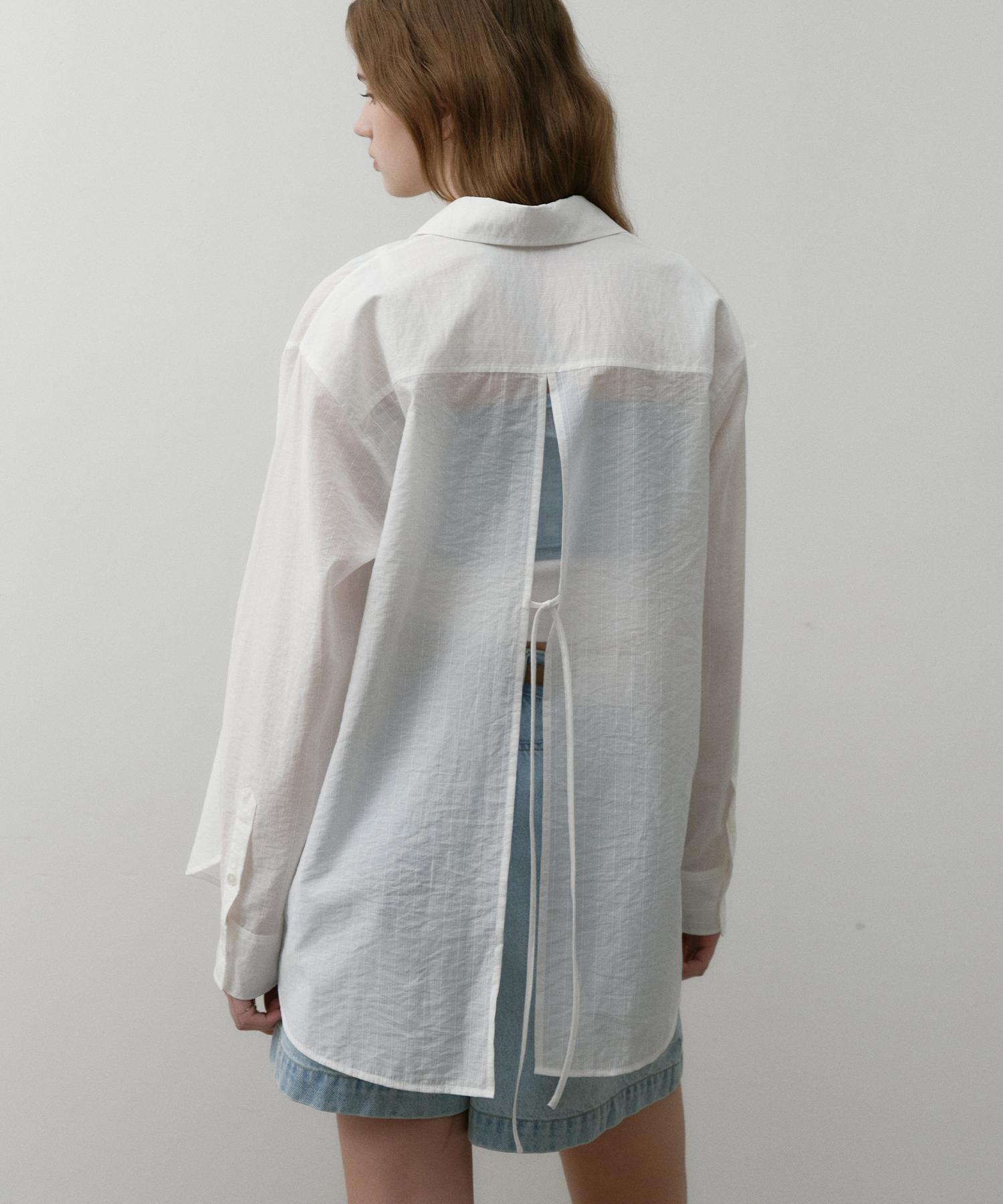 Ost Kaka Summer Loose Fit Back Slit Shirt Ivory Free