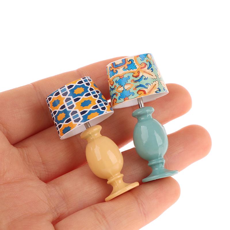1:12 Dollhouse Miniature Desk Lamp Study Model Dollhouse Furniture Decoration Micro Scene Light Ornament Pretend Play Toys