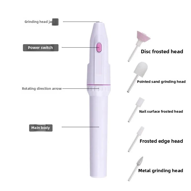 5 In 1 Electric Nail Polish Drill Machine USB Charge Portable Manicure Set Exfoliation and Polishing for Nail Salon